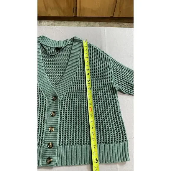 Torrid open stitch green cardigan sweater size Large - Picture 8 of 10
